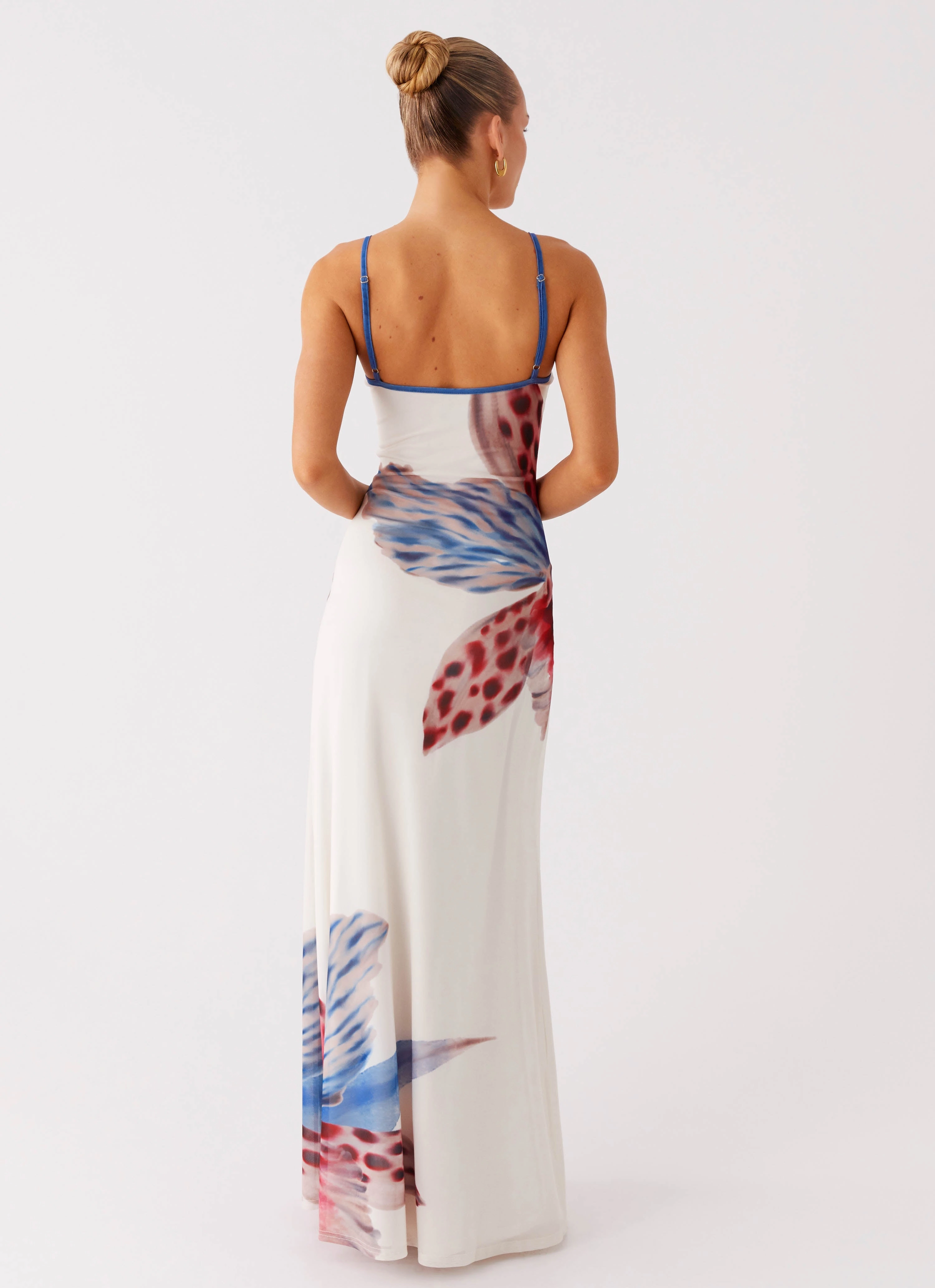 Casual Look Natural Texture Everett Maxi Dress - White Sea Bloom