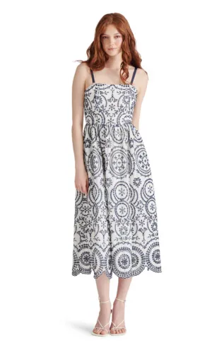 Shirley Dress in Marine Knife Pleats Soft Detail Refined Vibe Shirley Dress in Marine