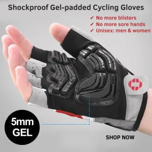 Shockproof Gel Cycling Gym Workout Gloves