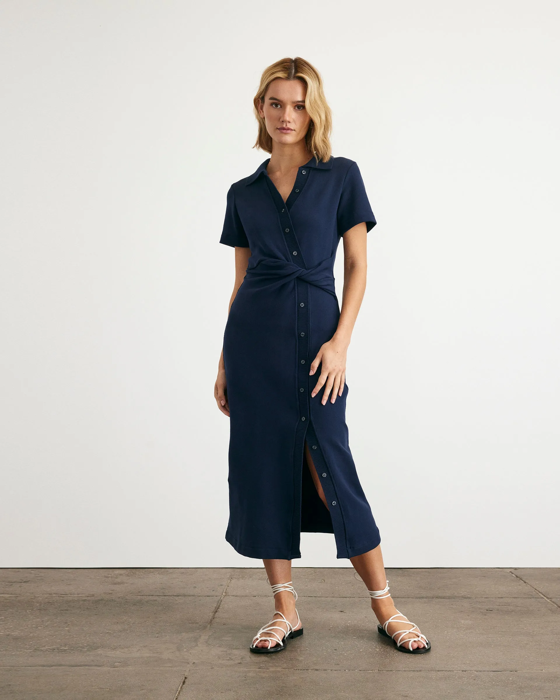 Lounge Cut Subtle Edge Short Sleeve Ellicot Dress