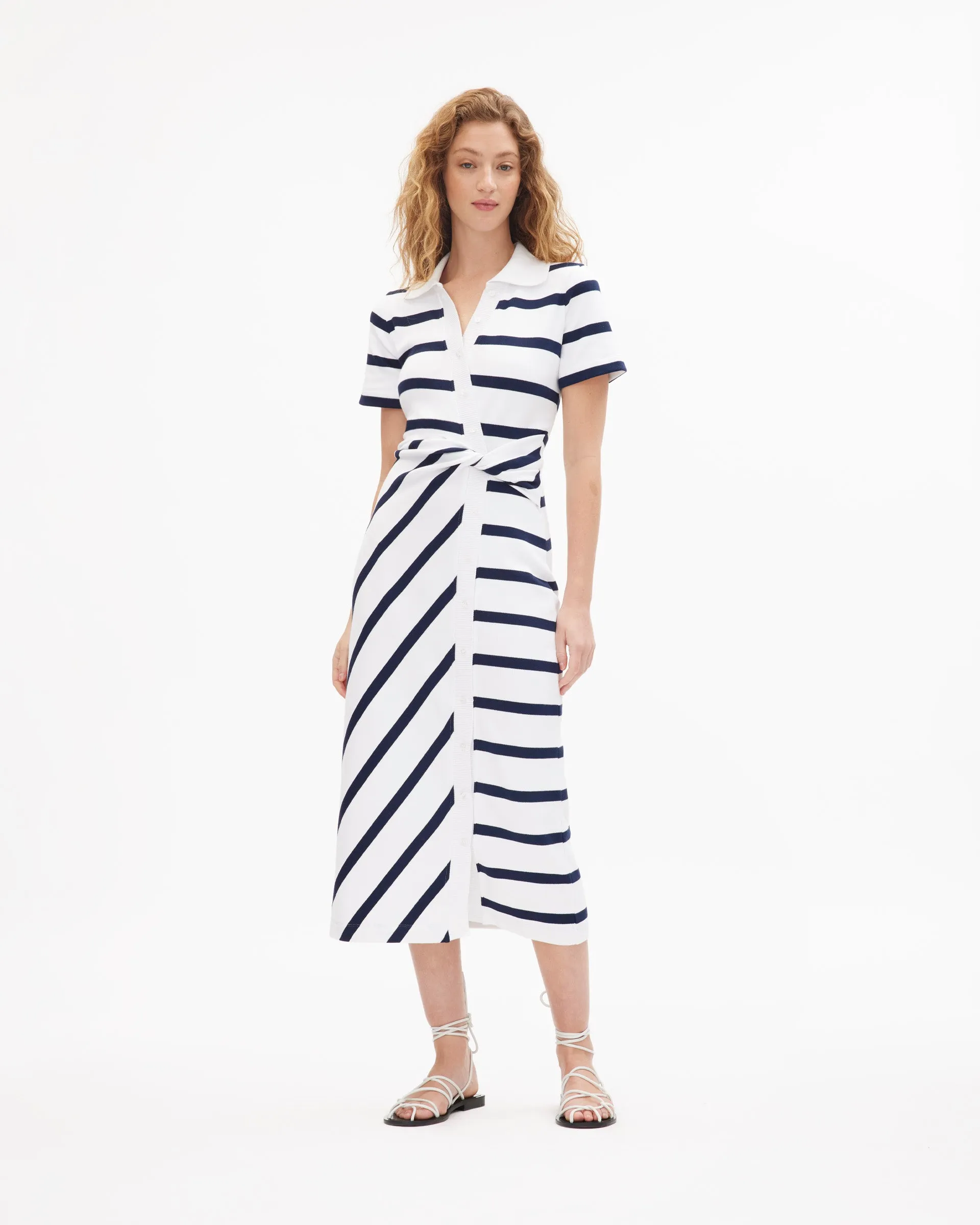 Short Sleeve Ellicot Dress Cozy Drape Glossy Fabric