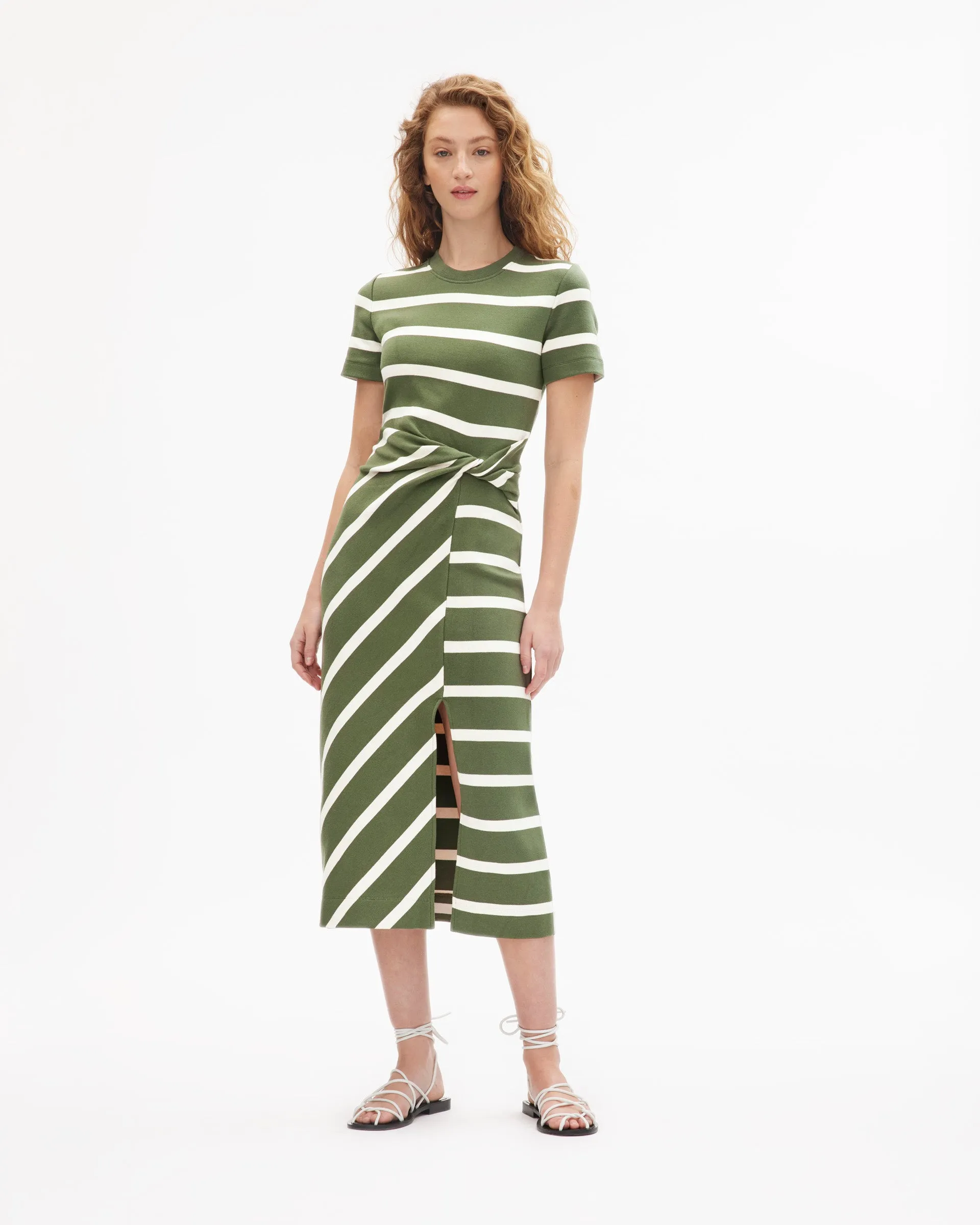 Short Sleeve Striped Cody Dress Comfortable casual dress Timeless fitted silhouette