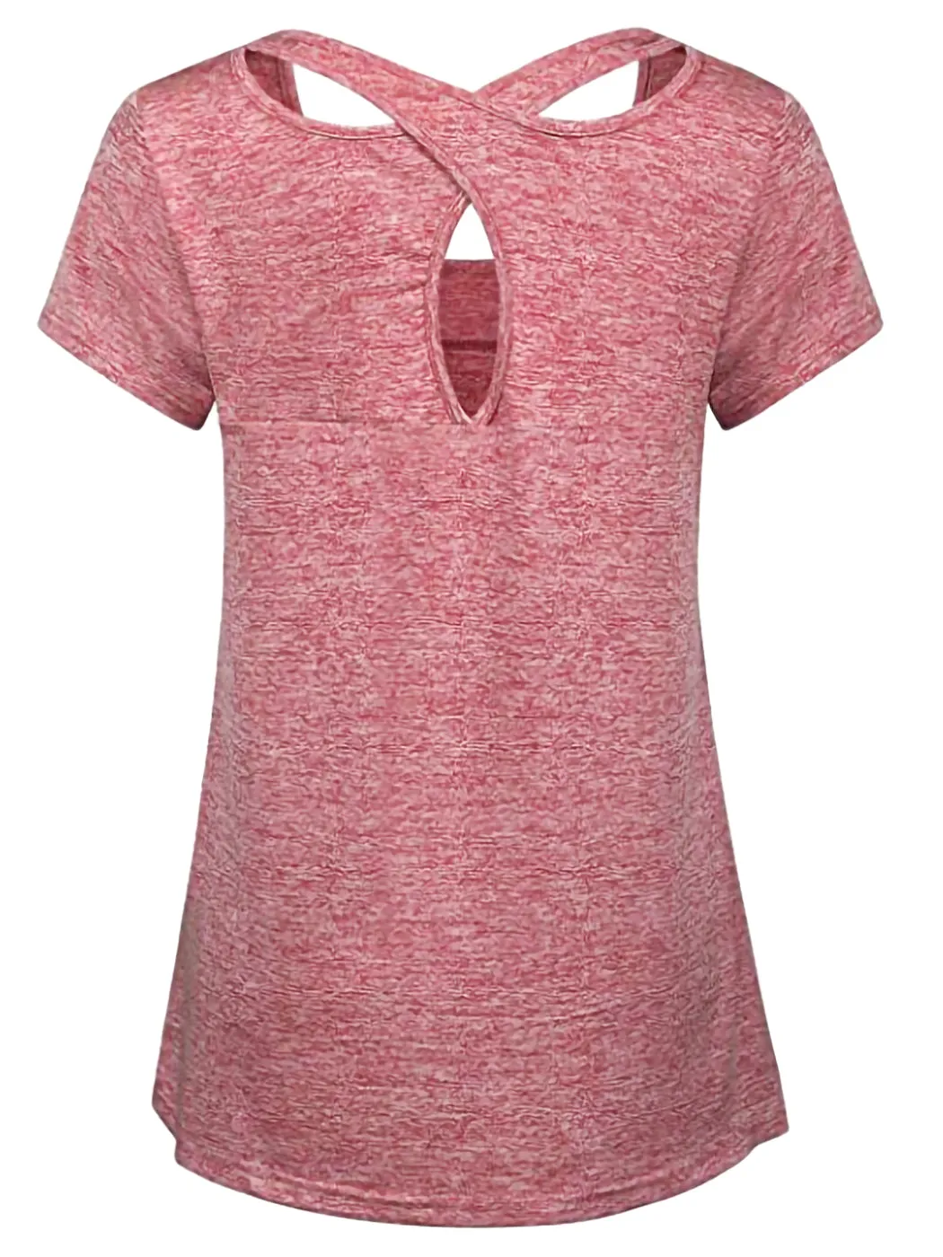 Short Sleeve Yoga Tops Activewear Running Workouts Cross Back Sports Shirts