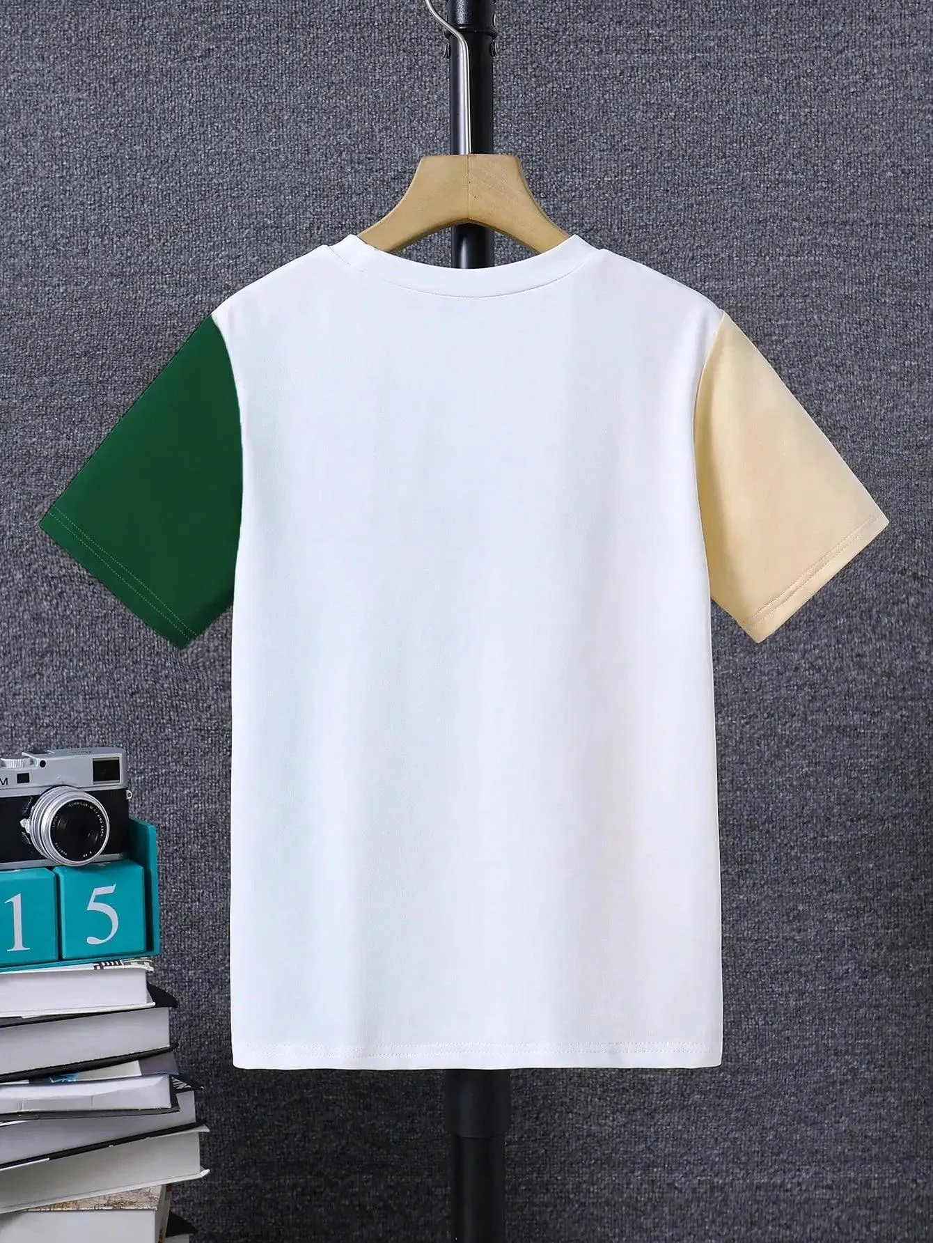Short Sleeved T-Shirt For Boys Aged 7-13, Contrasting