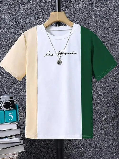Short Sleeved T-Shirt For Boys Aged 7-13, Contrasting