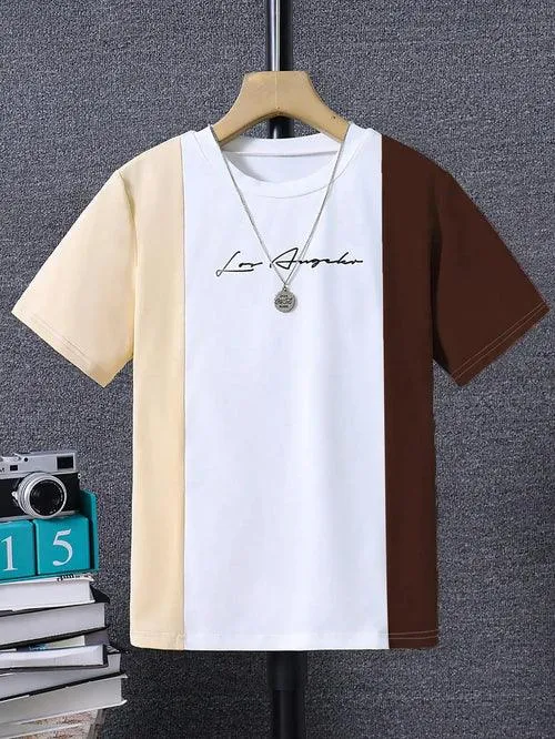 Short Sleeved T-Shirt For Boys Aged 7-13, Contrasting