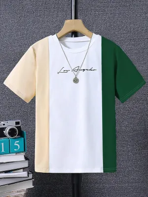 Short Sleeved T-Shirt For Boys Aged 7-13, Contrasting
