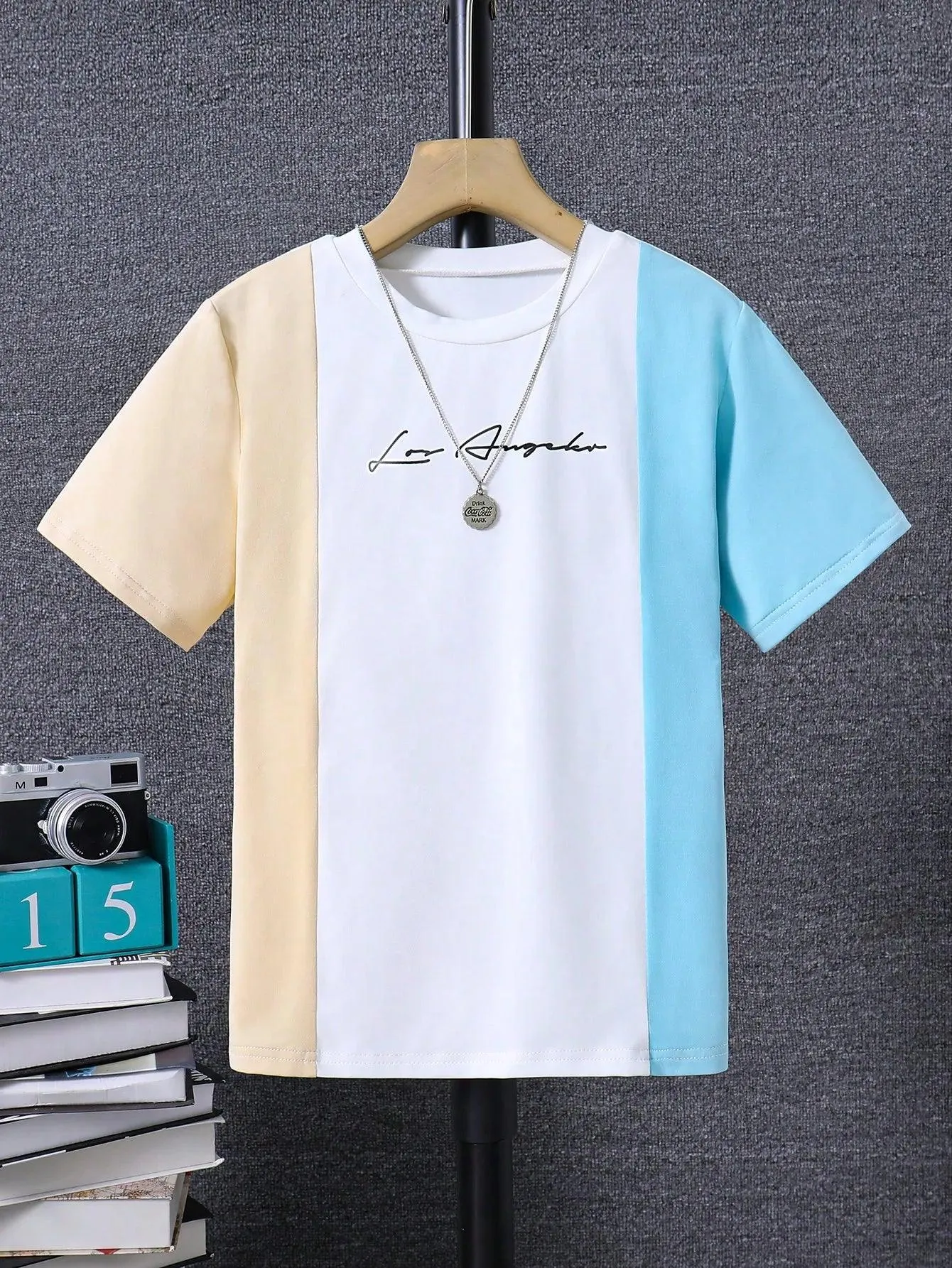 Short Sleeved T-Shirt For Boys Aged 7-13, Contrasting