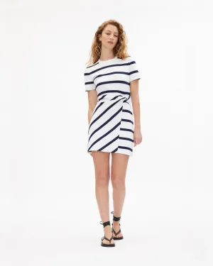 Short Striped Cody Dress Feminine Style Back-Zip Short Striped Cody Dress