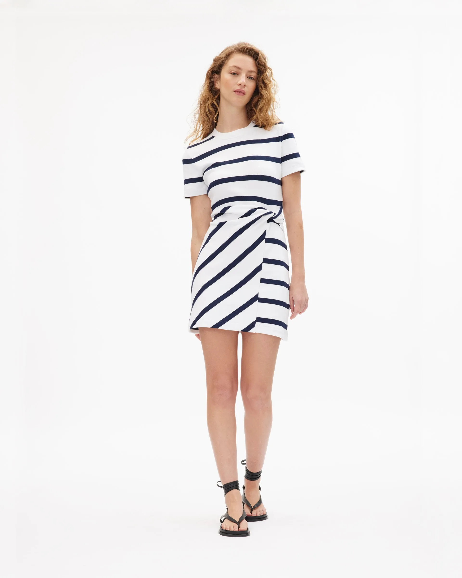 Back-Zip Short Striped Cody Dress