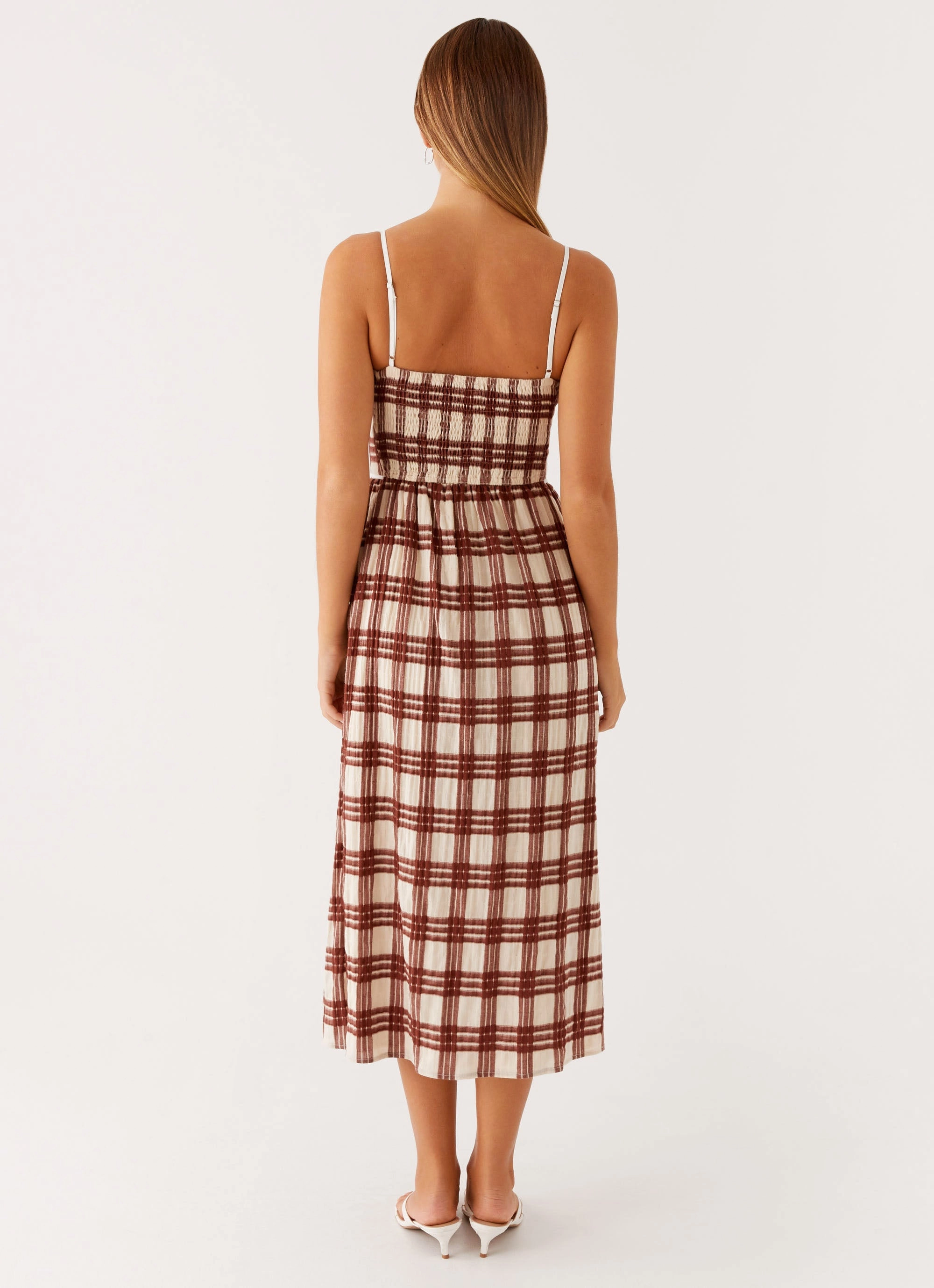Family Glow Seasonal Fit Shyanne Midi Dress - Chocolate Check