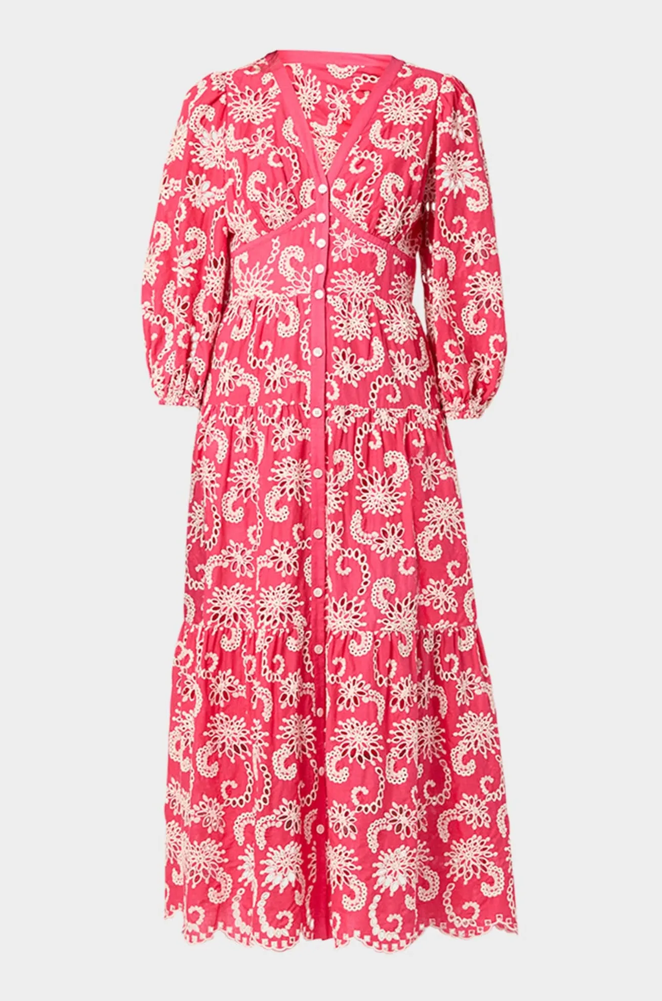 Sicily Dress in Raspberry/Ivory Playful Twist