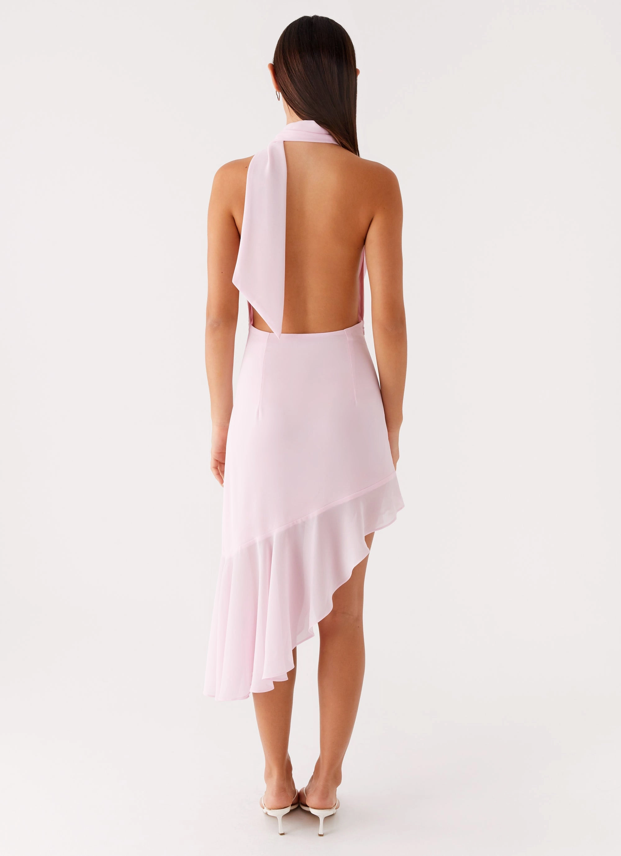 Balanced Light Minimal Motion Layna Scarf Midi Dress - Pink