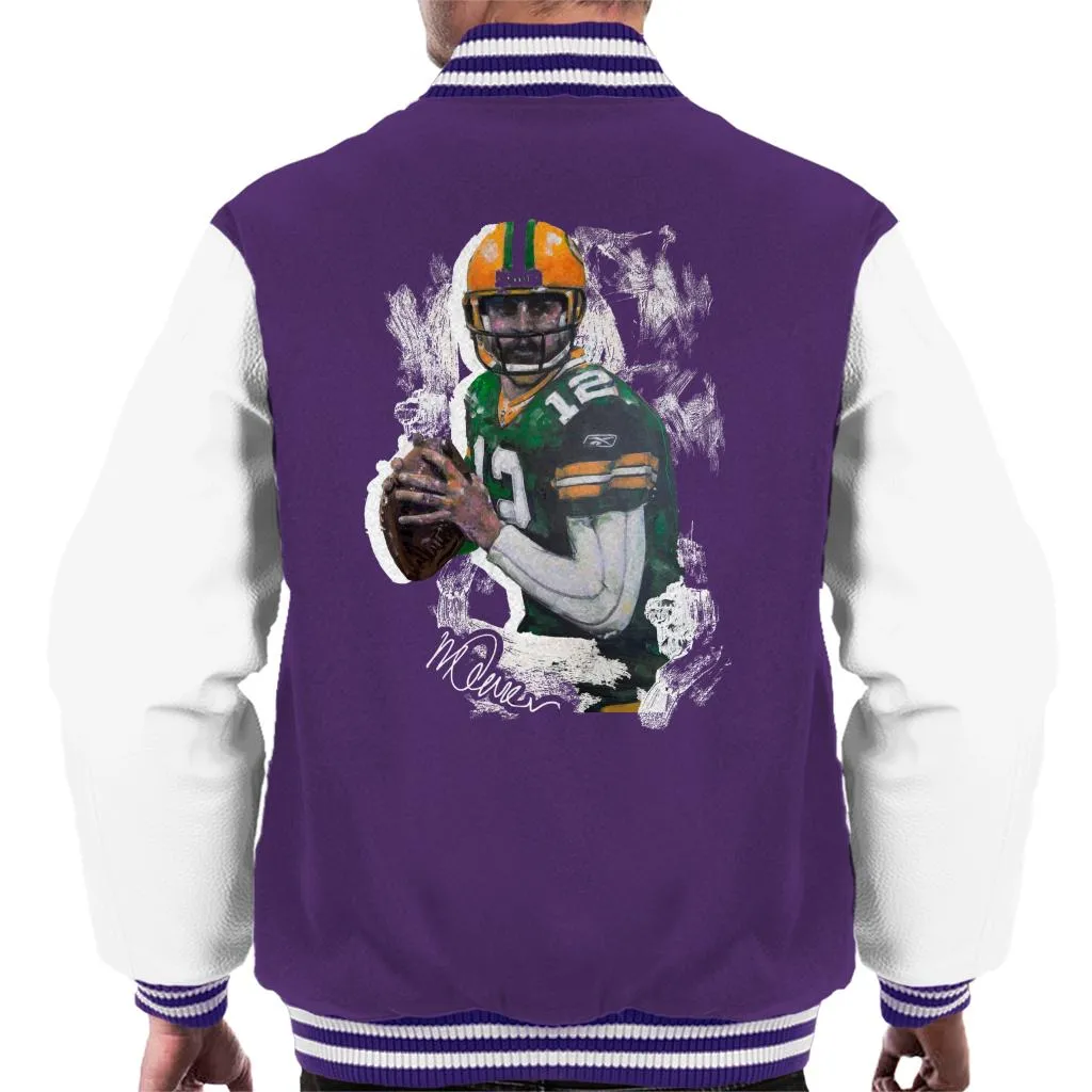 Sidney Maurer Original Portrait Of Aaron Rodgers Men's Varsity Jacket