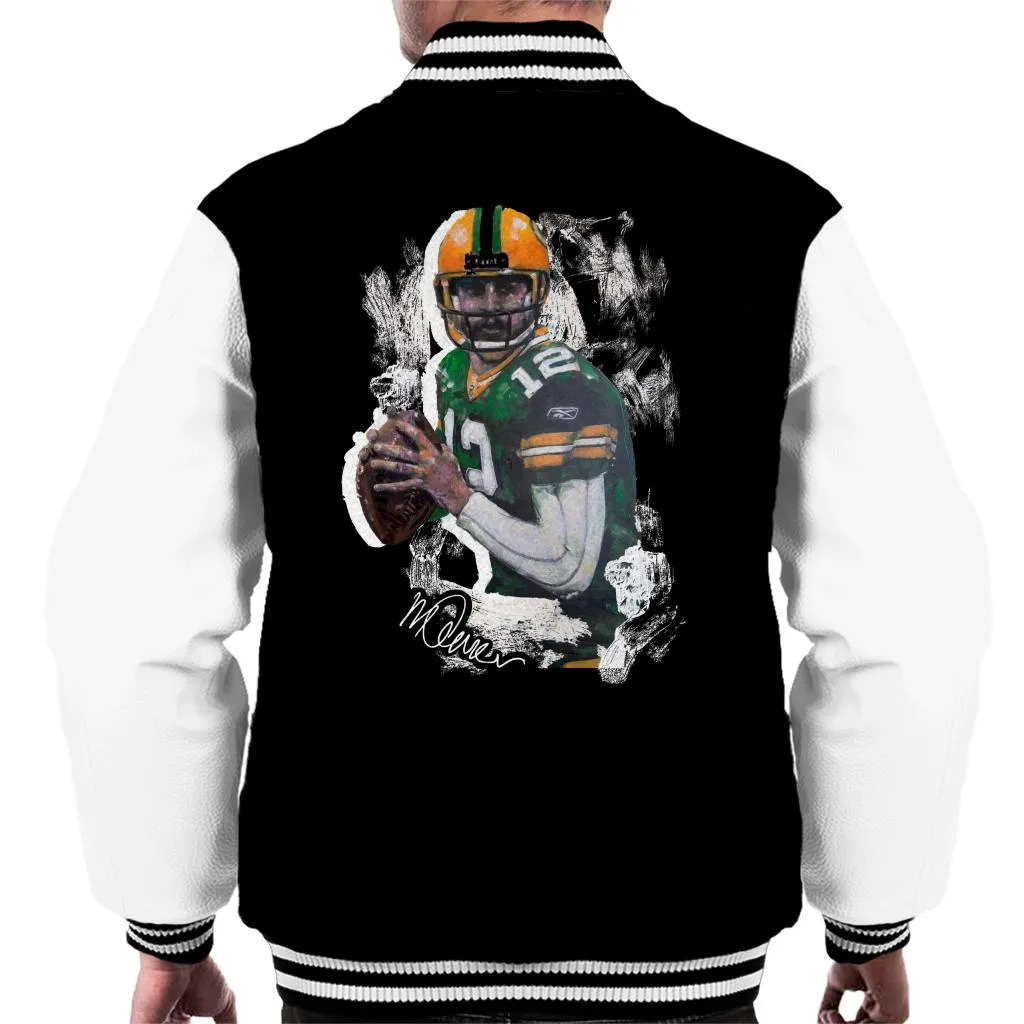 Sidney Maurer Original Portrait Of Aaron Rodgers Men's Varsity Jacket