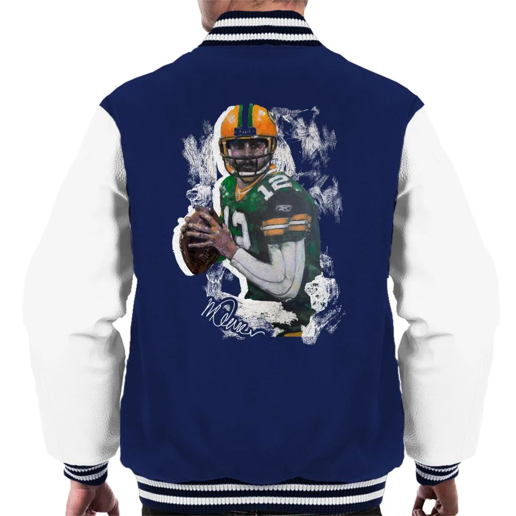 Sidney Maurer Original Portrait Of Aaron Rodgers Men's Varsity Jacket