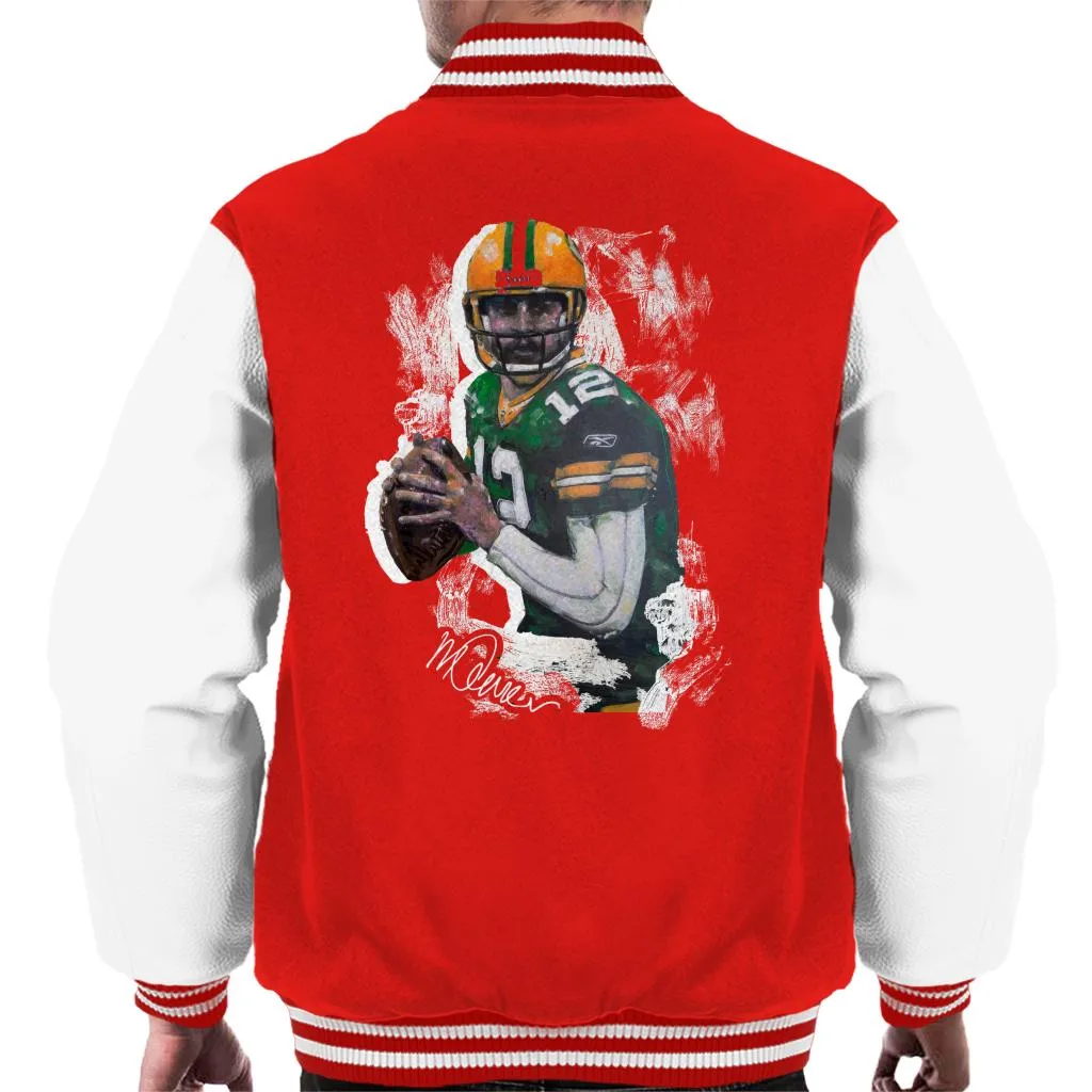 Sidney Maurer Original Portrait Of Aaron Rodgers Men's Varsity Jacket