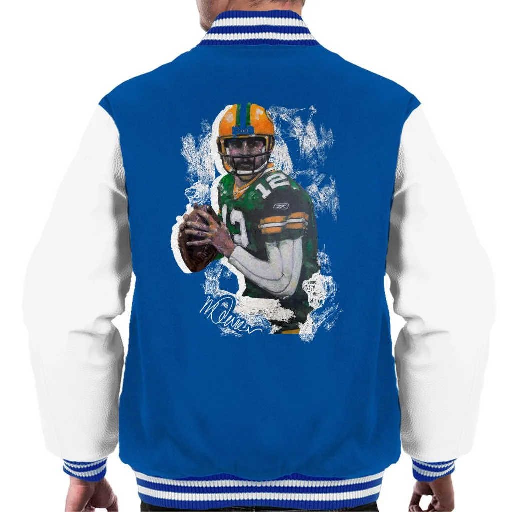 Sidney Maurer Original Portrait Of Aaron Rodgers Men's Varsity Jacket