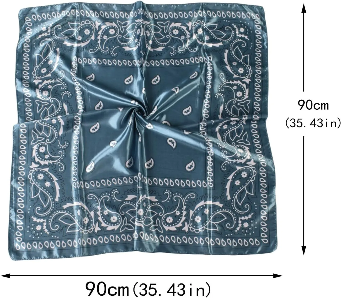 Silk Feeling Scarf Medium Square Satin Lightweight Head Neck Scarf for Women Hair Fashion Sleeping at Night
