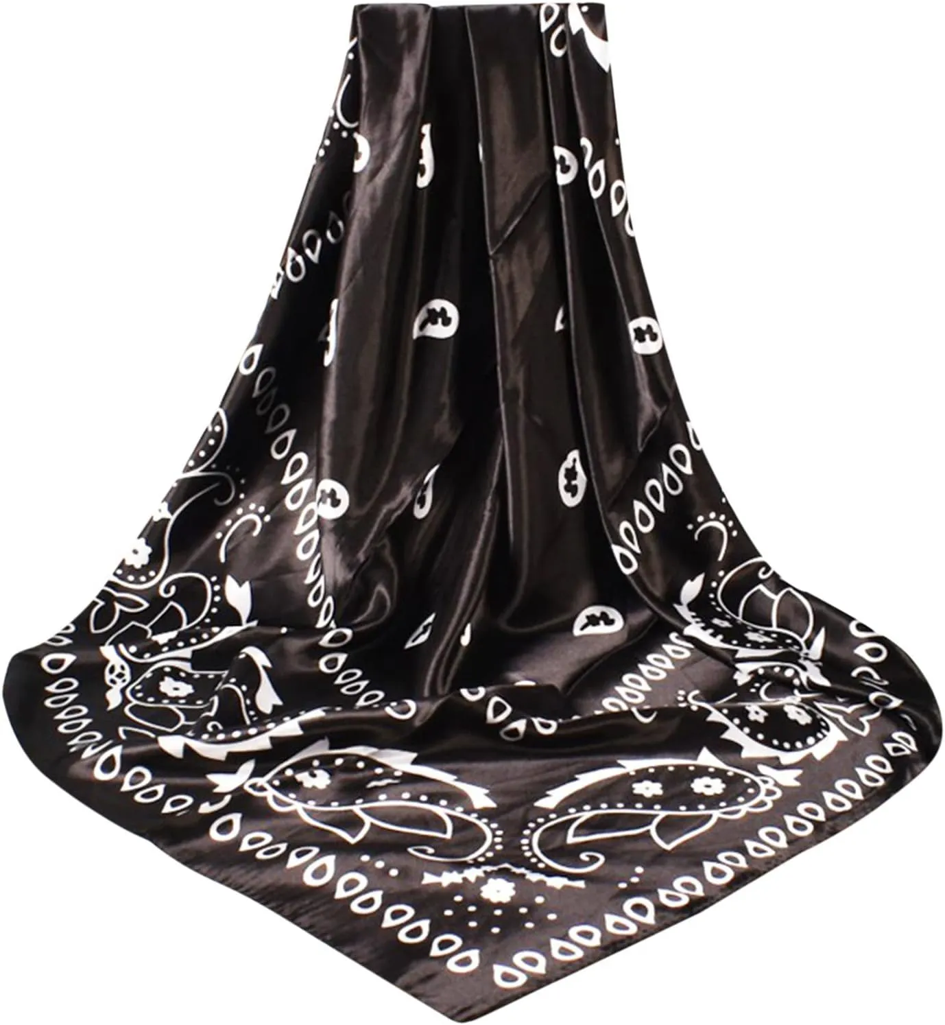 Silk Feeling Scarf Medium Square Satin Lightweight Head Neck Scarf for Women Hair Fashion Sleeping at Night