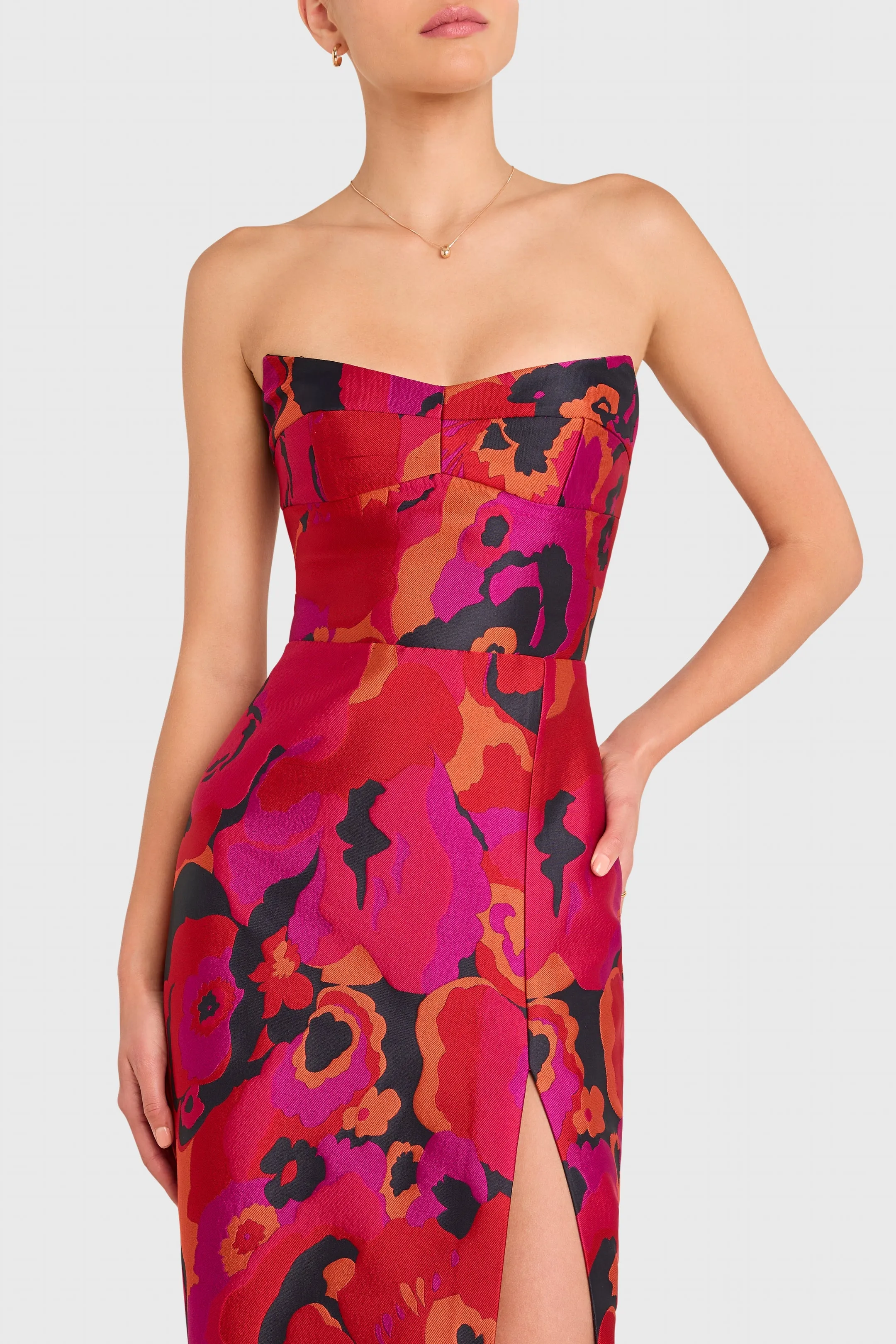 Ivy Midi Dress in Pink Multi Nature Bloom