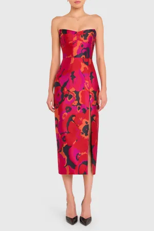 Silver Shine Ivy Midi Dress in Pink Multi Odor-Control Tailored Cut Ivy Midi Dress in Pink Multi