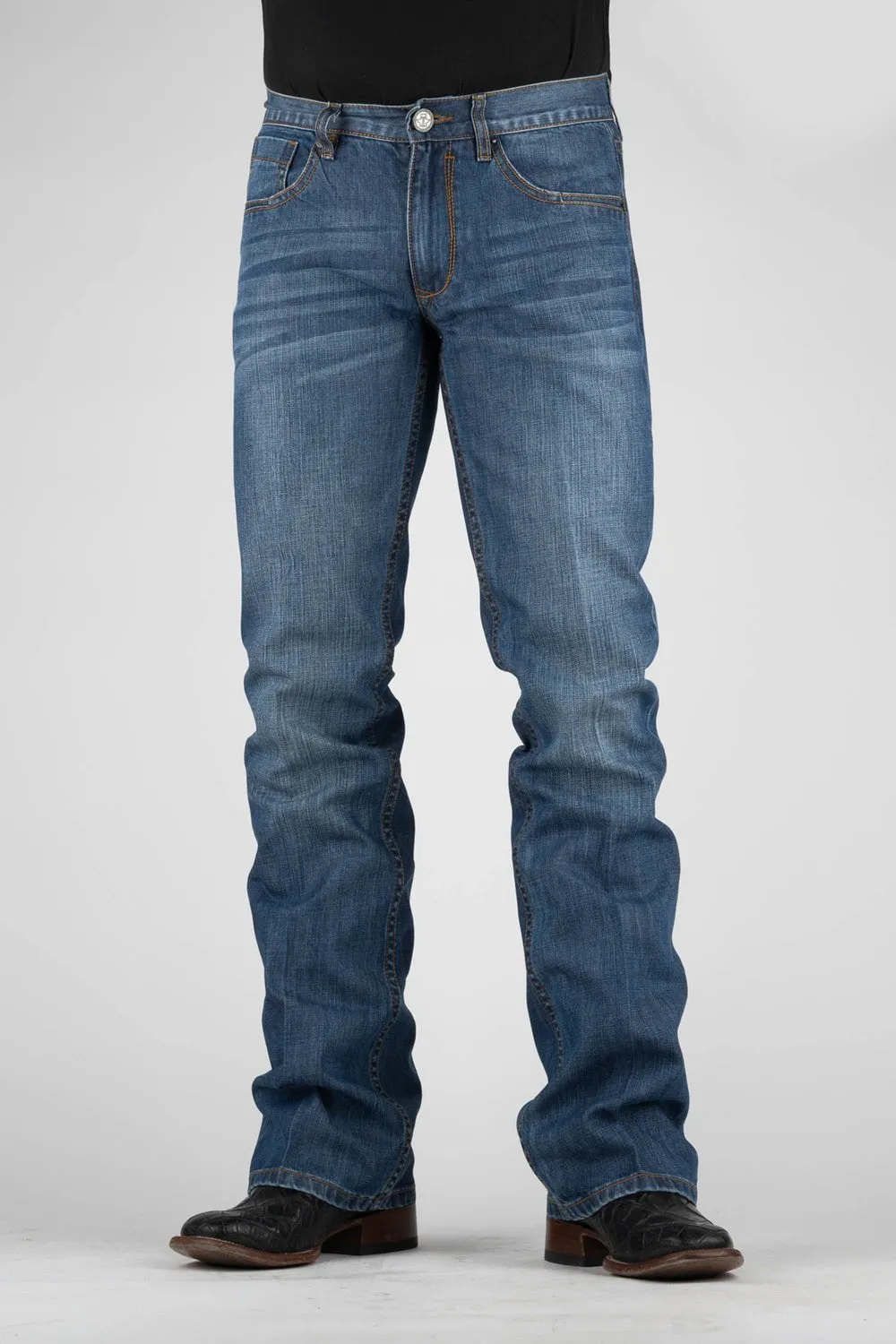 Tin Haul Mens Blue 100% Cotton Jagger Fit Plain Back Jeans Perfect Waist Versatile Waist Design