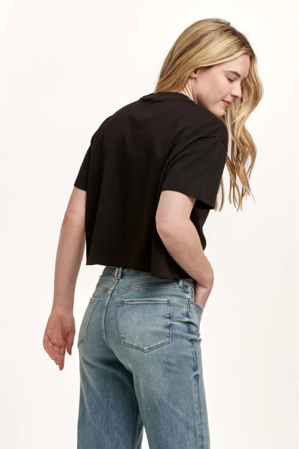 Layered Sleeve Construction Maddox Jersey Tee - Black