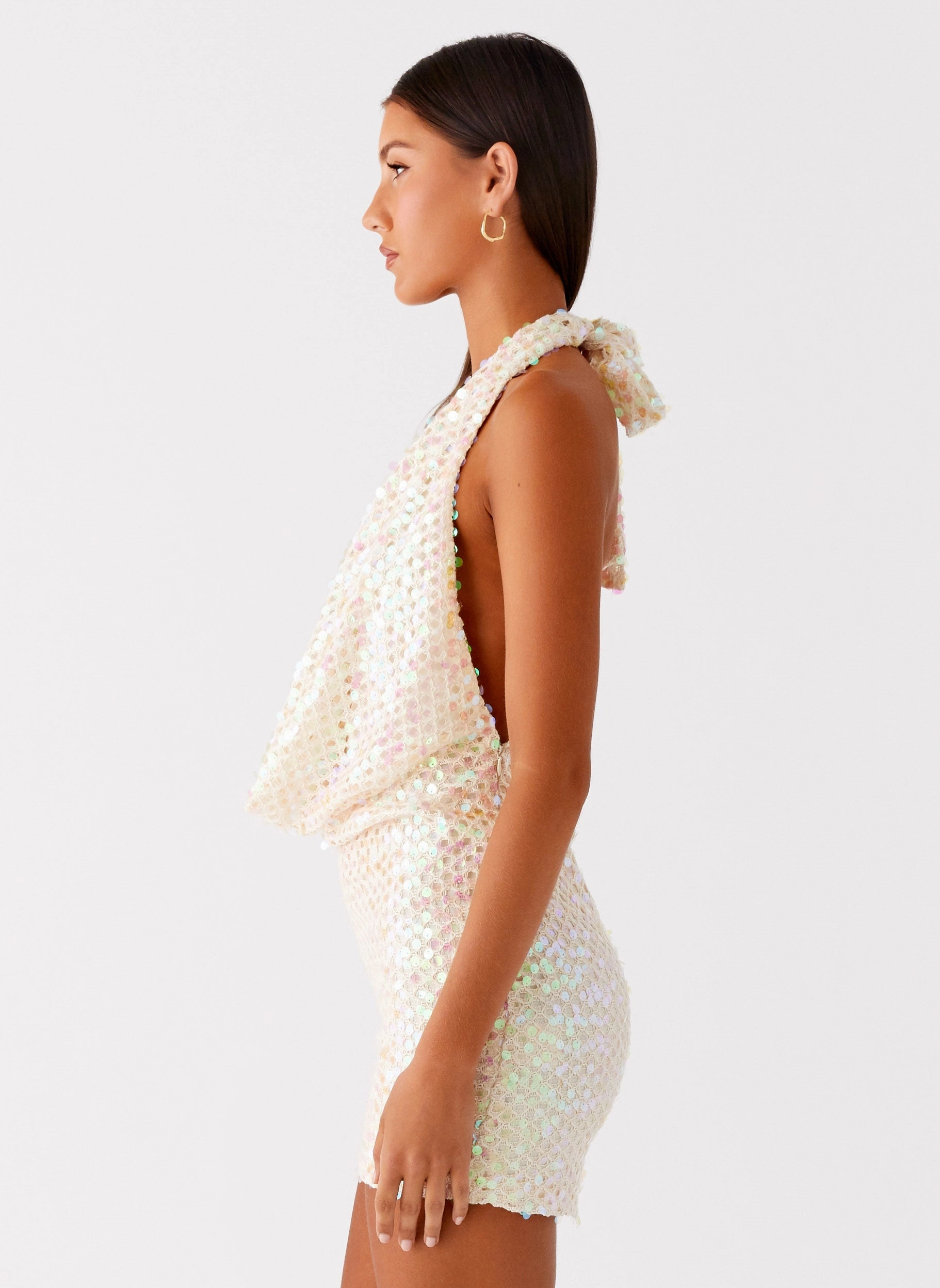 You Make Me Feel Mini Dress - Ivory Flare Breeze