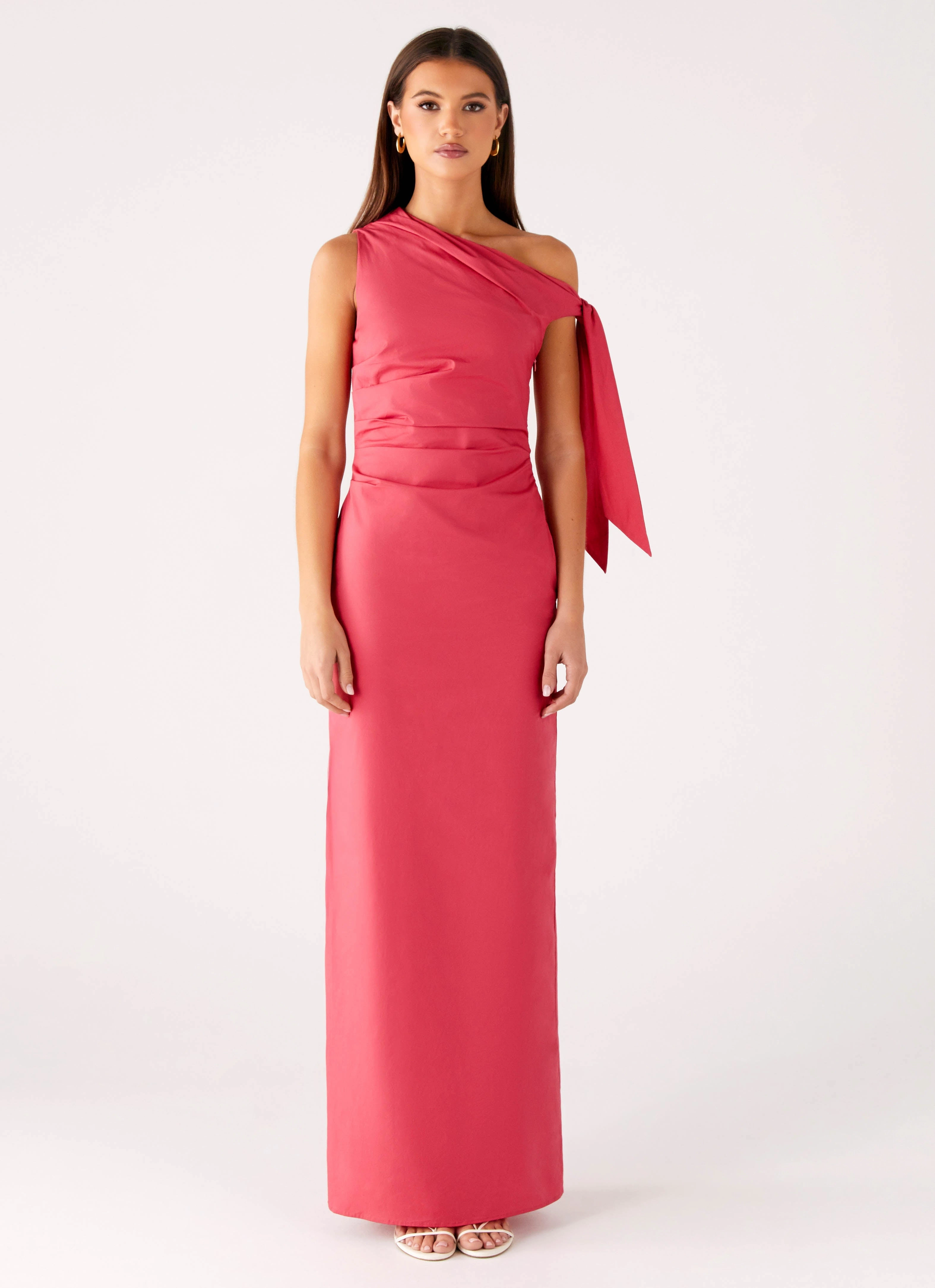Marella Maxi Dress - Coral Drawstring-Waist Weekend Favorite