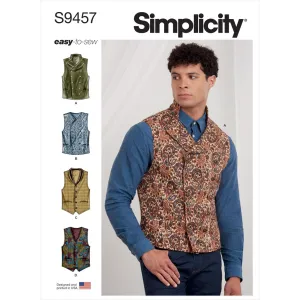 Simplicity Sewing Pattern S9457 Men's Vests
