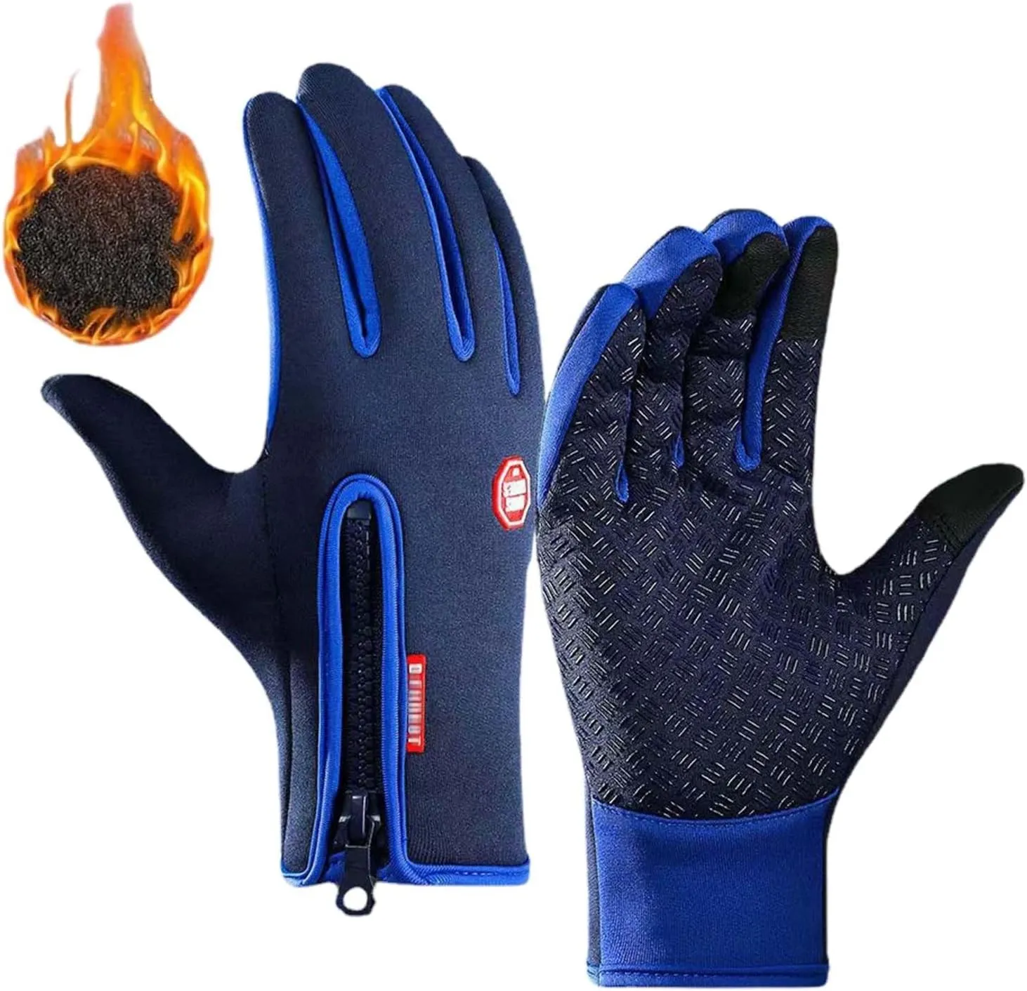 Ski Gloves for Men Women Waterproof Snow Ski Gloves for Winter Snowboard Touchscreen with Zipper