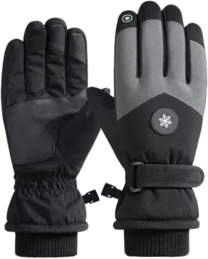 Ski Mittens for Women Men Windproof Ski Gloves Winter Warm Stretchy Snowboarding Gloves Womens Snow Gloves