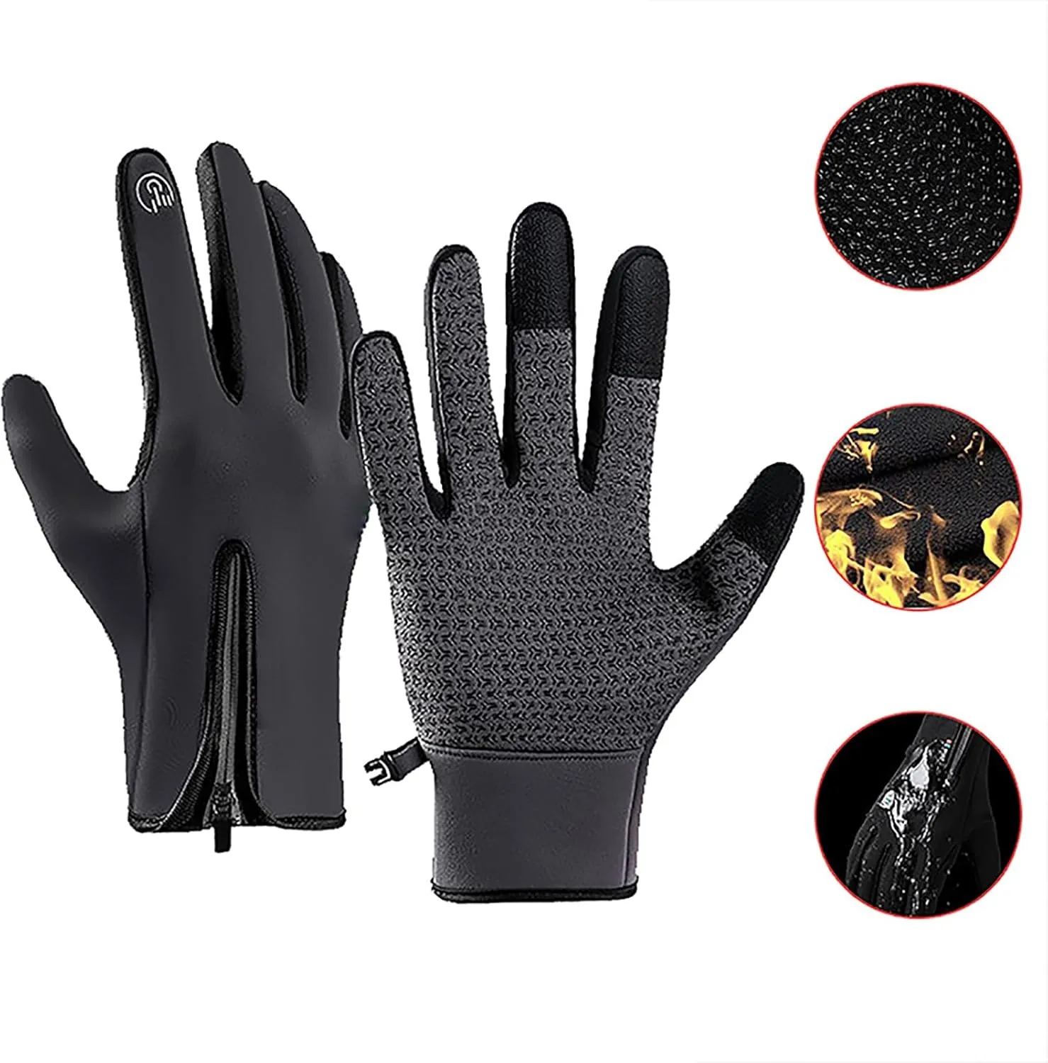 Ski Snow Gloves Winter Warm Windproof Touchscreen Men Women Mens Gloves for Cold Weather Thermal Gloves