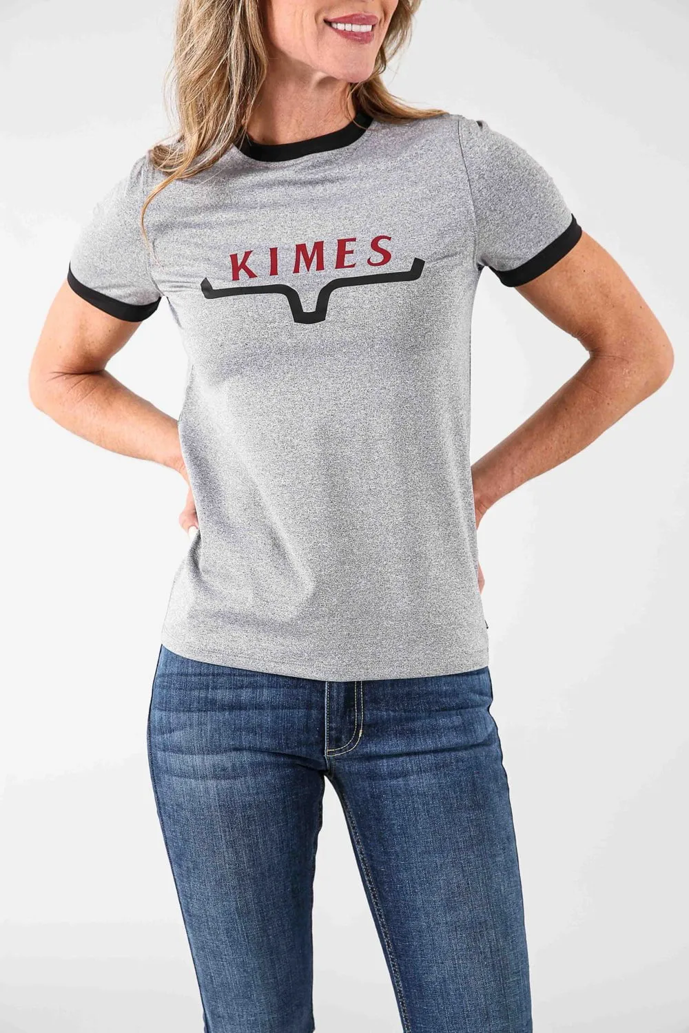 Kimes Ranch Womens Fast Tech T Grey Heather Polyester Blend S/S T-Shirt Beach Wear