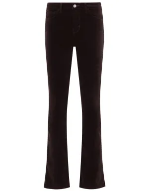 Sleek Appearance L'AGENCE Stevie Velvet Jeans in Coffee Bean Clean Style L'AGENCE Stevie Velvet Jeans in Coffee Bean