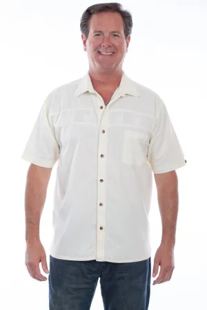 Sleek Silhouette Scully Mens Embroidered Skulls Ivory Distressed 100% Cotton S/S Shirt Scully Mens Embroidered Skulls Ivory Distressed 100% Cotton S/S Shirt Sleek Style tailored look