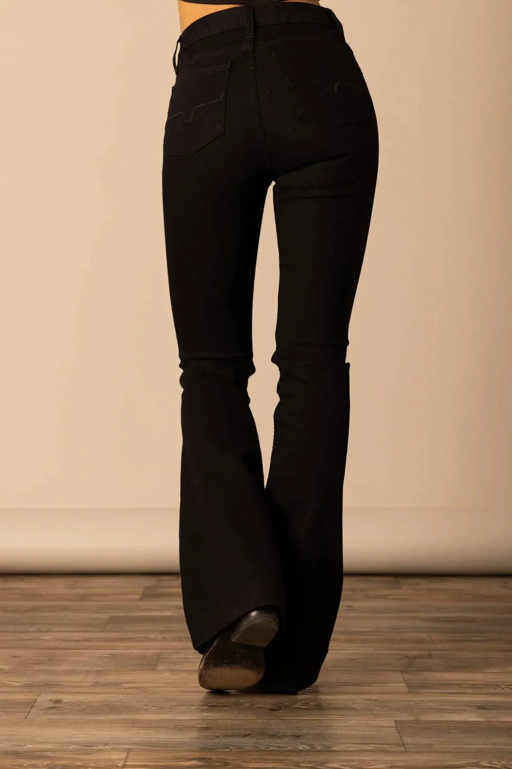 Work Ready Lightweight Textured Anti Static Material Blend Kimes Ranch Womens Jennifer Black Cotton Blend Jeans