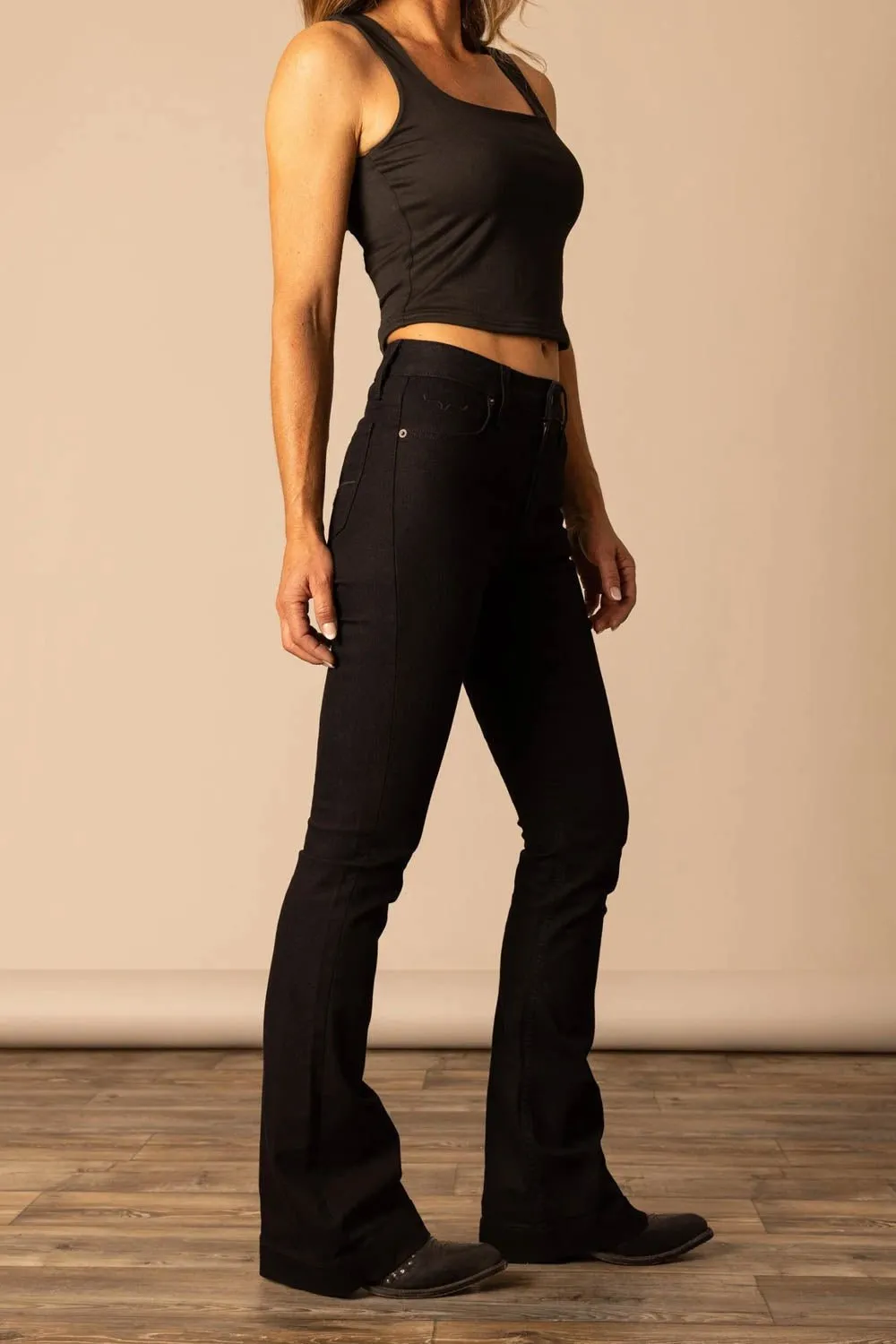Easy Option Kimes Ranch Womens Jennifer Black Cotton Blend Jeans