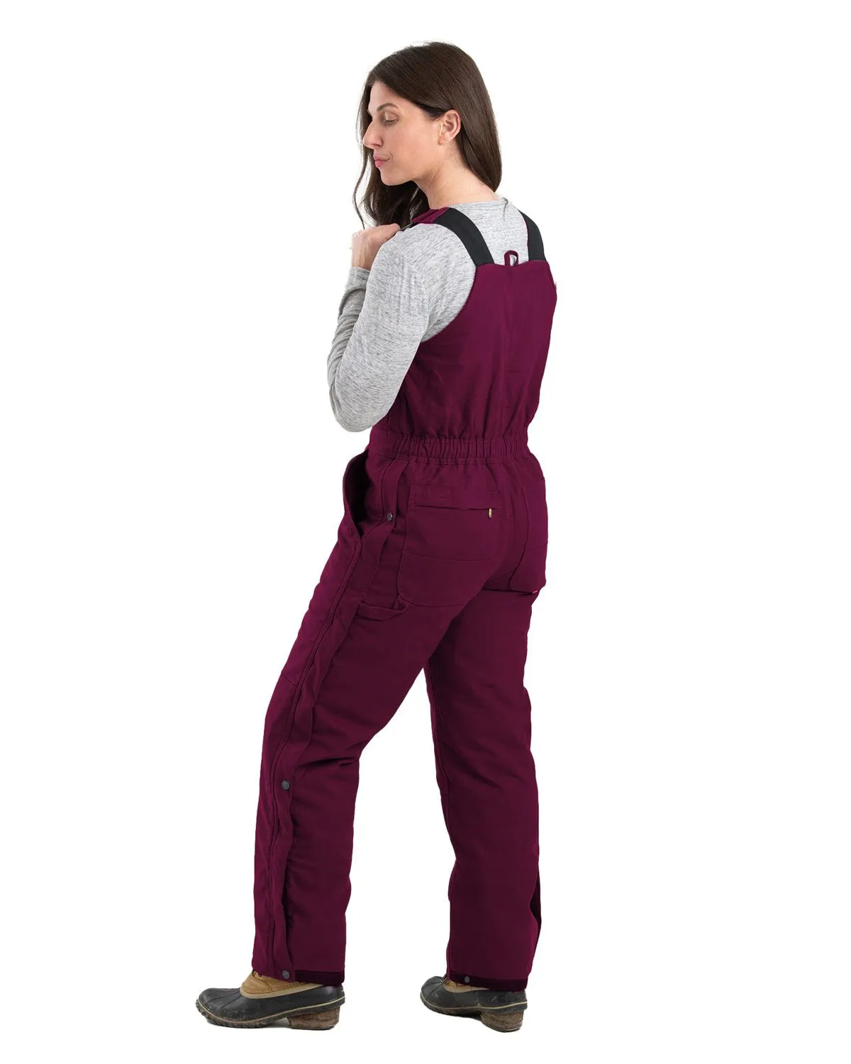 Iconic Outfit Go To Outfit Berne Apparel Womens Softstone Duck Insulated Plum 100% Cotton Bib Overall