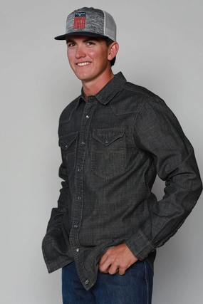 Sleek Appeal Kimes Ranch Mens Grimes Denim Black Denim Cotton Blend L/S Shirt Kimes Ranch Mens Grimes Denim Black Denim Cotton Blend L/S Shirt Cruise Collection