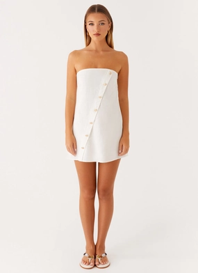 Sleek Look Hazel Mini Dress - White Hazel Mini Dress - White Timeless slip dress