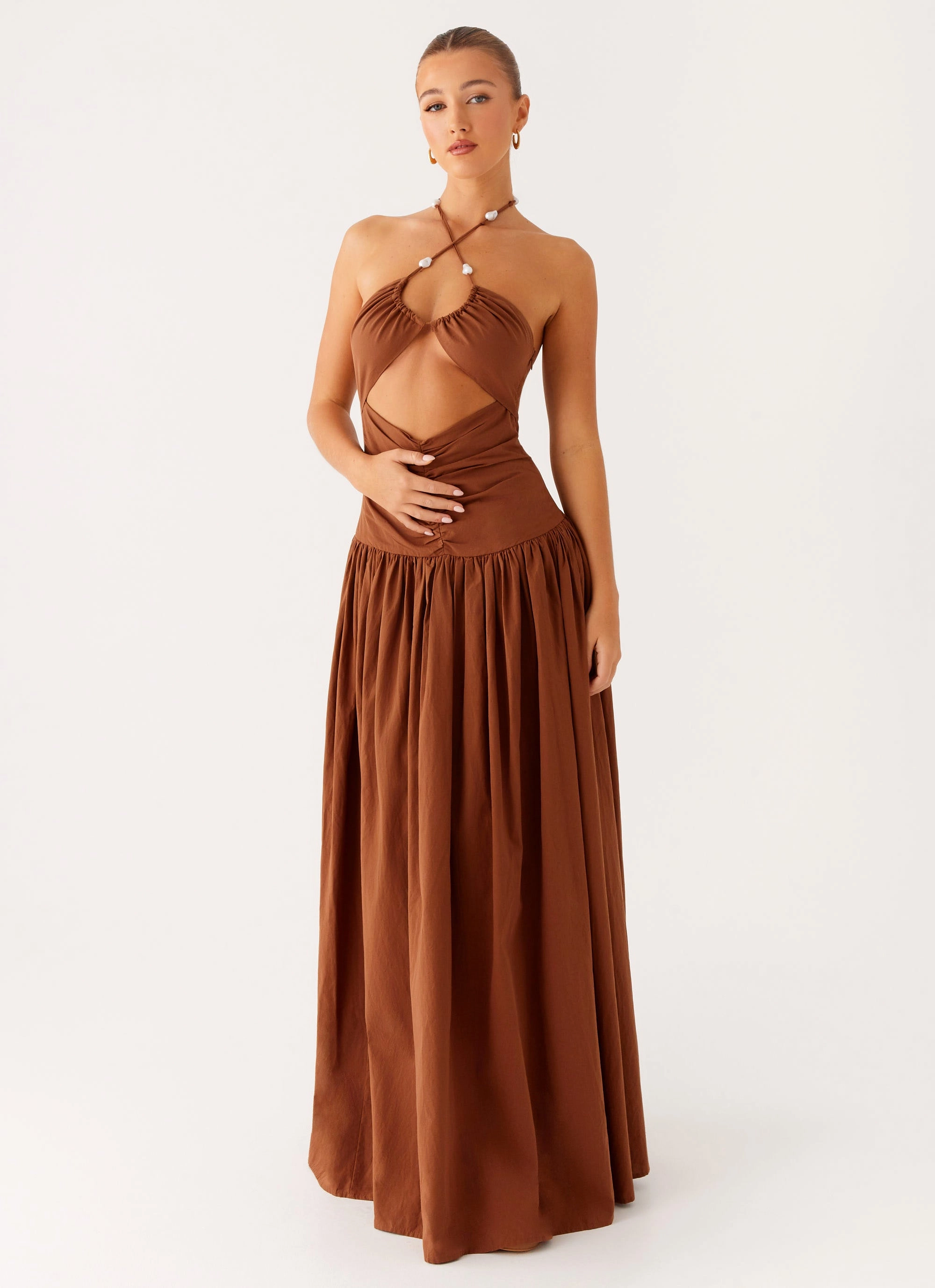 Paltrow Maxi Dress - Chocolate Fit Choice High low hem