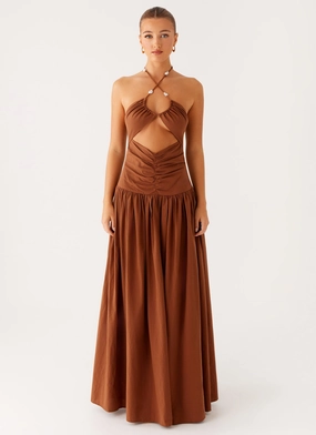 Sleek Look Paltrow Maxi Dress - Chocolate Paltrow Maxi Dress - Chocolate Adjustable-Straps