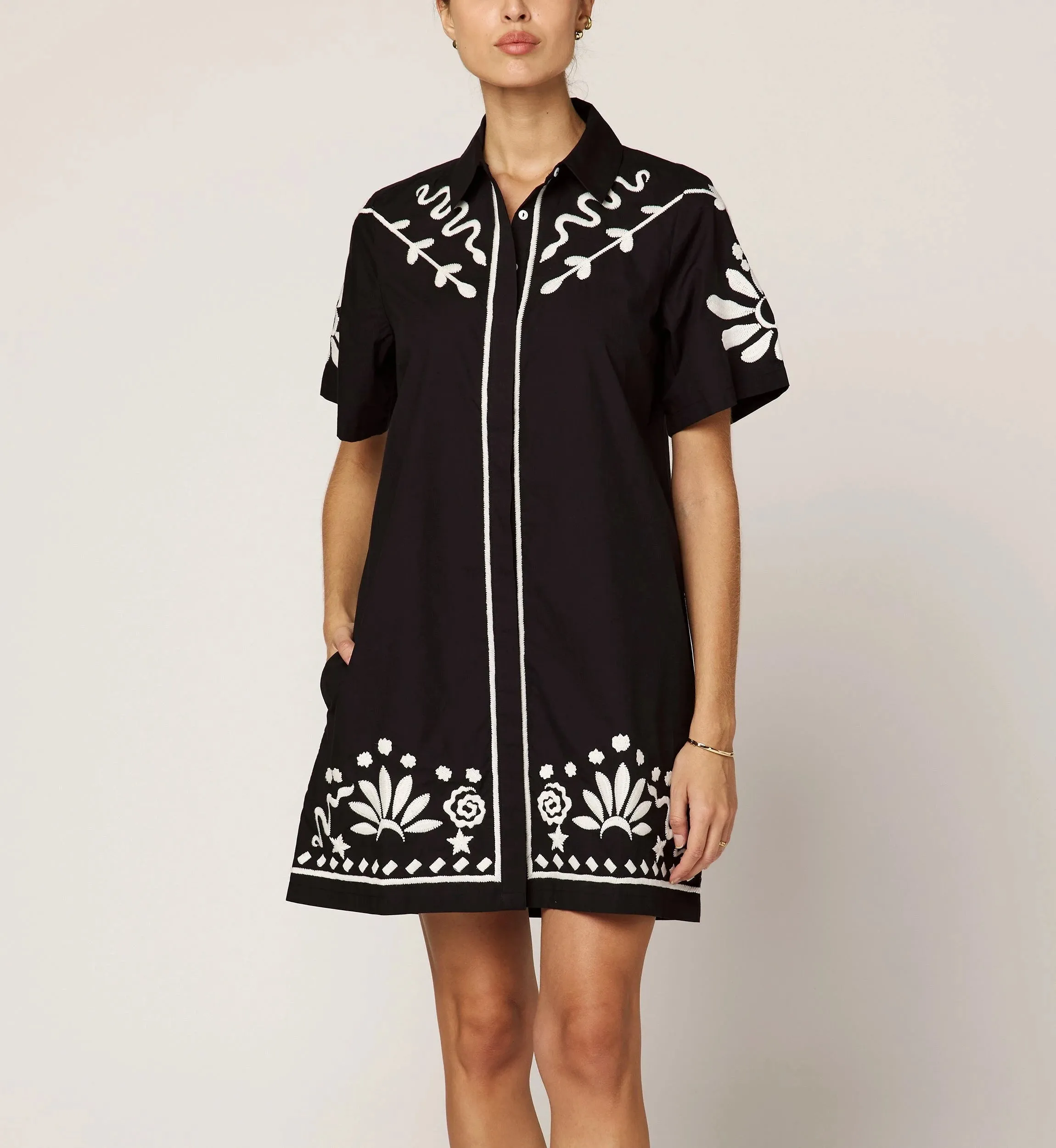 Everyday Piece Fashionable Style Riya Mini Dress | Black/Ivory