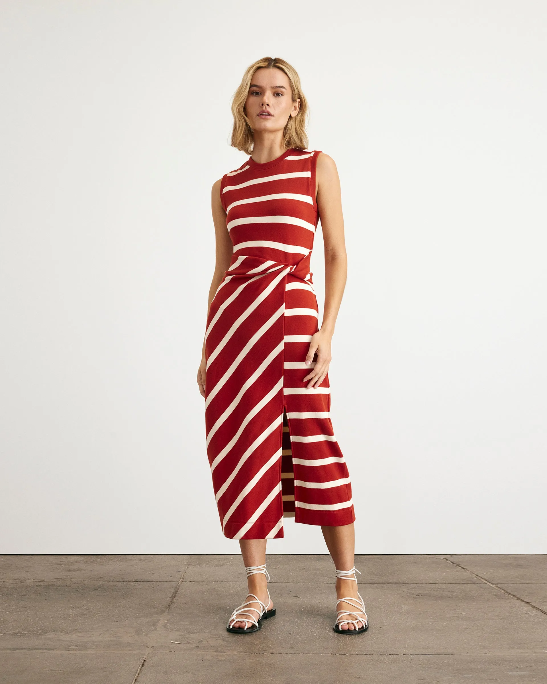 Sleeveless Striped Cody Dress Flattering Comfort Wear