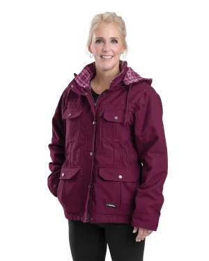 Slim Aura Berne Apparel Womens Softstone Duck Barn Plum 100% Cotton Jacket Berne Apparel Womens Softstone Duck Barn Plum 100% Cotton Jacket Minimal Shrinkage Fabric Perfect Fit Design