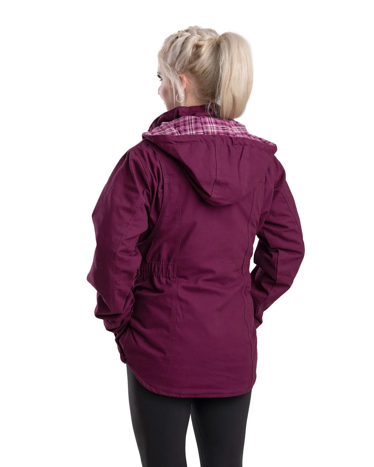 Berne Apparel Womens Softstone Duck Barn Plum 100% Cotton Jacket Trend Setter Smart Casual Classic Wear Classic Autumn Days Adult Fashion