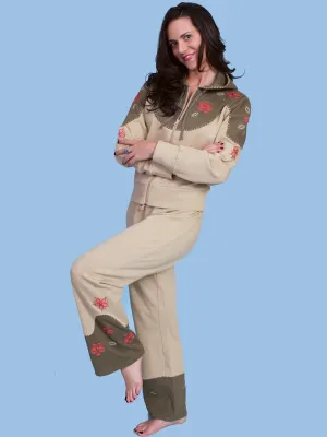 Slim Detail Scully Womens Khaki 100% Cotton Two-Tone Pants Scully Womens Khaki 100% Cotton Two-Tone Pants Morning Stroll Evening Stroll Trend Setter