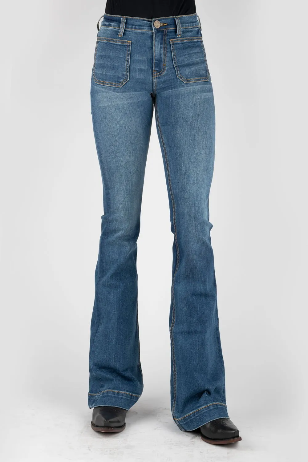 Family Style Luxury Tin Haul Womens Blue Cotton Blend Libby Fit Square Pocket Jeans